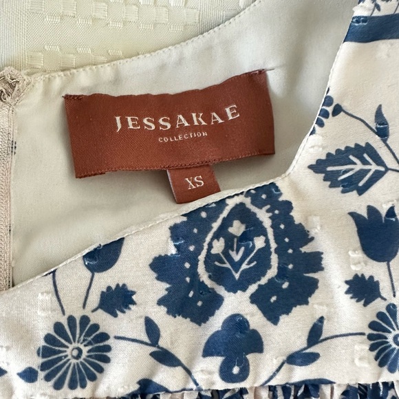 JessaKae Blue and White Floral Midi Dress - Picture 6 of 8